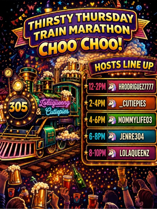 Accessories - Thirsty Thursdays Train🚂Marathon CHOO CHOO 
I’m Live Now🦄Join Us